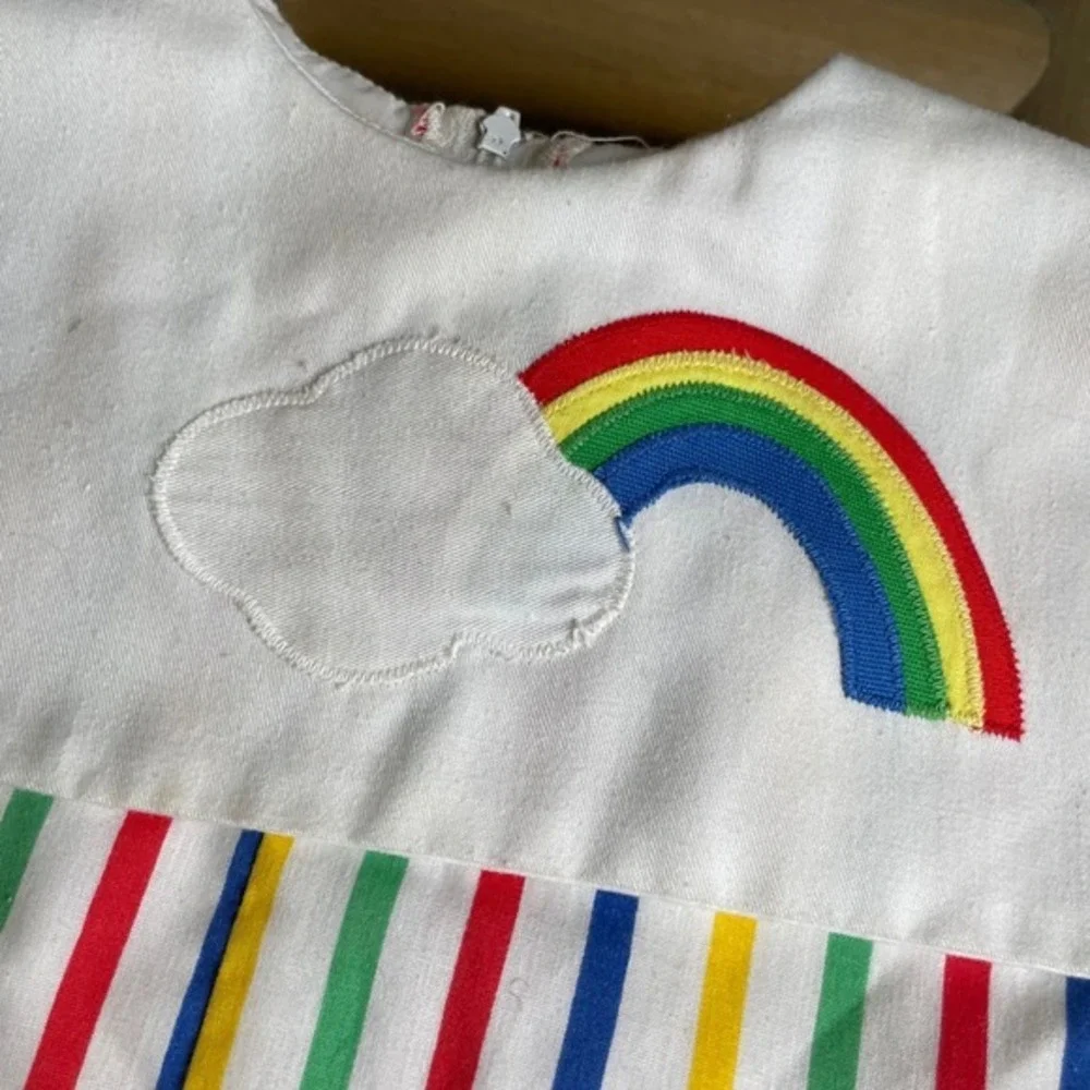 Funtasia Too Rainbow Romper Striped Pockets Vintage‎ Colorful Kids 3T